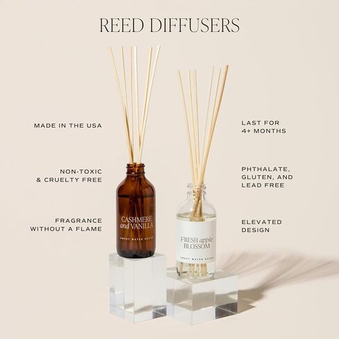 Sweet Water Decor Palo Santo Patchouli Amber Reed Diffuser Set | Clove, Vanilla, Patchouli, Sandalwood Spa Scented Diffusers | Air Freshener | Housewarming Gift | Aromatic Stress Relief in Kuwait