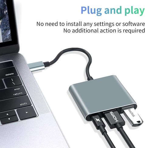 موزع USB C، محول 7 في 1، محول متعدد المنافذ مع 4K HDMI، 1USB C و2USB A، PD 100W، SD/TF، ​​محطة إرساء USB C لأجهزة MacBook Air/Pro، iPad، Windows، Steam Deck، Switch in Kuwait