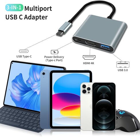موزع USB C، محول 7 في 1، محول متعدد المنافذ مع 4K HDMI، 1USB C و2USB A، PD 100W، SD/TF، ​​محطة إرساء USB C لأجهزة MacBook Air/Pro، iPad، Windows، Steam Deck، Switch in Kuwait