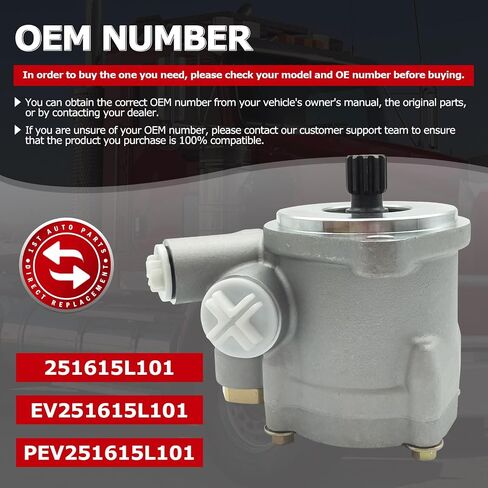 1ST Power Steering Pump for KENWORTH T800 T600 2002-2014, PSR Left Power Steering Replaces OE: EV251615L101 251615L101 PEV251615L101 in Kuwait