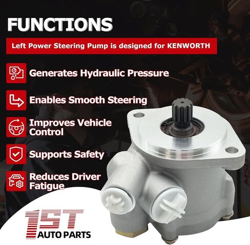 1ST Power Steering Pump for KENWORTH T800 T600 2002-2014, PSR Left Power Steering Replaces OE: EV251615L101 251615L101 PEV251615L101 in Kuwait