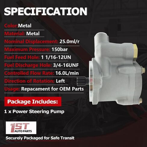 1ST Power Steering Pump for KENWORTH T800 T600 2002-2014, PSR Left Power Steering Replaces OE: EV251615L101 251615L101 PEV251615L101 in Kuwait