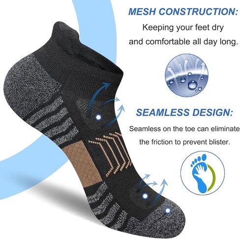 EAMZGOT Men's Ankle Athletic Running Socks Thick Cushioned Low Cut Sport Socks for Men 5 Pairs in Saudi Arabia