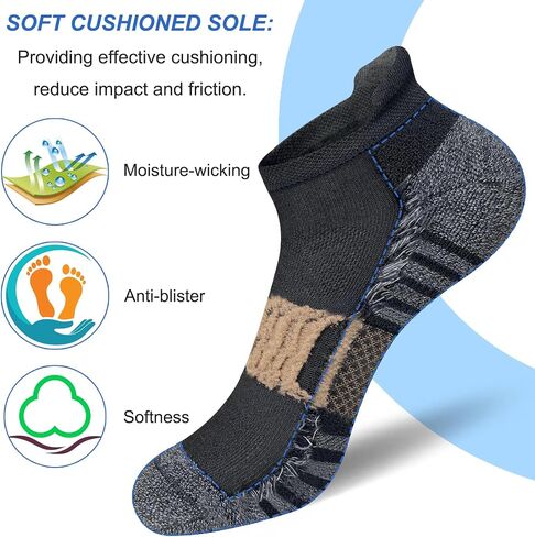 EAMZGOT Men's Ankle Athletic Running Socks Thick Cushioned Low Cut Sport Socks for Men 5 Pairs in Saudi Arabia