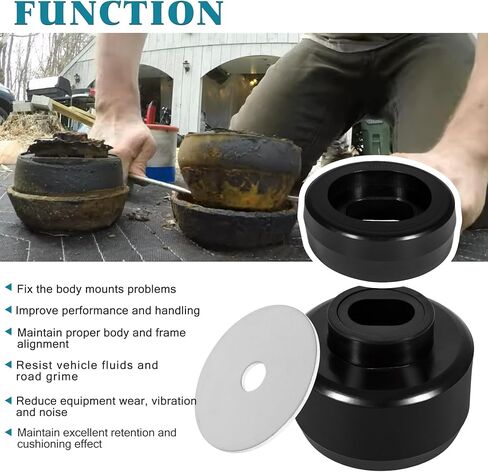 7-141 Body and Cab Mount Bushing Kit Compatible with Chevy Silverado & Sierra 1500 2500 2WD 4WD 1999-2014 Polyurethane Body Cab Mounts + Washers Black (24PCS) in Kuwait
