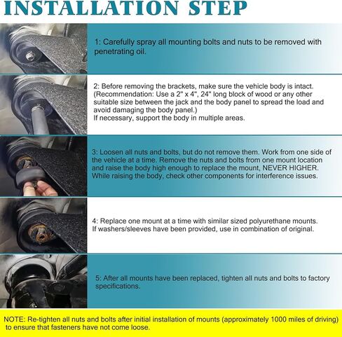 7-141 Body and Cab Mount Bushing Kit Compatible with Chevy Silverado & Sierra 1500 2500 2WD 4WD 1999-2014 Polyurethane Body Cab Mounts + Washers Black (24PCS) in Kuwait