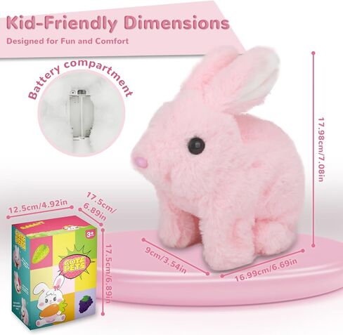Little Live Pets-Inspired Plush Bunny - Interactive Electronic Rabbit Toy with Jumping, Wiggling Ears, and Fun Accessories for Kids 3+.Ideal Gift for Kids’ Birthday, Christmas, or Easter!(Brown) in Kuwait