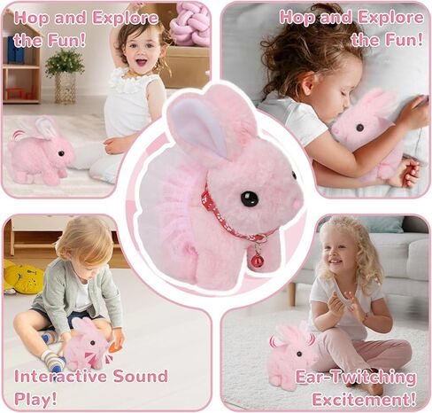 Little Live Pets-Inspired Plush Bunny - Interactive Electronic Rabbit Toy with Jumping, Wiggling Ears, and Fun Accessories for Kids 3+.Ideal Gift for Kids’ Birthday, Christmas, or Easter!(Brown) in Kuwait