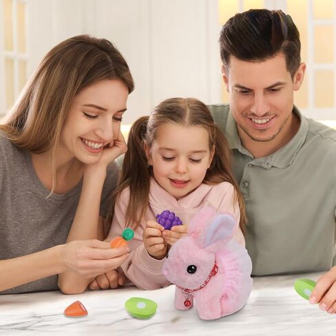 Little Live Pets-Inspired Plush Bunny - Interactive Electronic Rabbit Toy with Jumping, Wiggling Ears, and Fun Accessories for Kids 3+.Ideal Gift for Kids’ Birthday, Christmas, or Easter!(Brown) in Kuwait