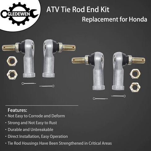 Gledewen Tie Rod End Kit, Compatible with 2005-2013 Honda Foreman 500, 03-16 Honda Rincon 650/680, 01-14 Honda Foreman Rubicon 500, 93-00 Honda Fourtrax 300, Ball Joint Set, ATV UTV Part Accessories in Kuwait