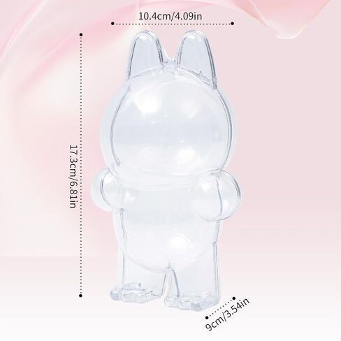 Clear Figure Display Bag with Keychain, Plastic Protective Cover for Figure Display Bag Figure Case, Storage Transparent PVC Bag Hanging Model Walking Display Bag (Doll Not Include, Style B Sitting) in Kuwait