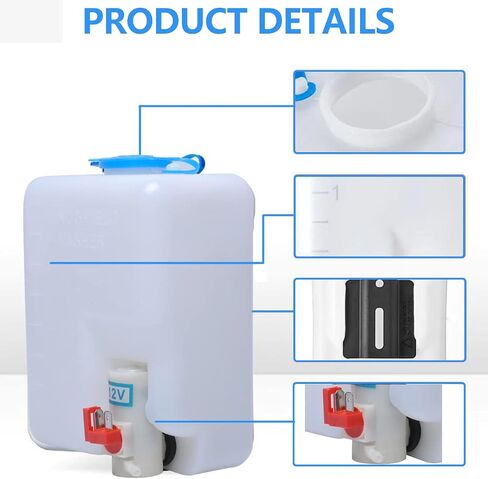 Wadoy Universal Windshield Washer Pump Reservoir Kit 99300 Fluid Reservoir Tank Bottle with Pump in Saudi Arabia