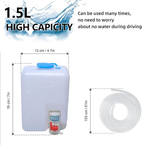 Wadoy Universal Windshield Washer Pump Reservoir Kit 99300 Fluid Reservoir Tank Bottle with Pump in Saudi Arabia