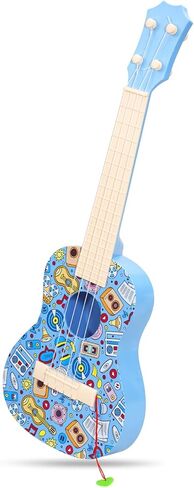 Leeqee 21in Graffiti Consulele Duity Guitar for Kids ، 4 Strings Kids Guitar Duitulele Musical Expressions Learning Teachational Toys with 3 4 5 6 7 8 9 10 11 12 Kids Toddler Boys Girls (Pink) in Kuwait