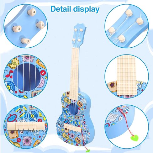 Leeqee 21in Graffiti Consulele Duity Guitar for Kids ، 4 Strings Kids Guitar Duitulele Musical Expressions Learning Teachational Toys with 3 4 5 6 7 8 9 10 11 12 Kids Toddler Boys Girls (Pink) in Kuwait