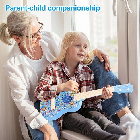 Leeqee 21in Graffiti Consulele Duity Guitar for Kids ، 4 Strings Kids Guitar Duitulele Musical Expressions Learning Teachational Toys with 3 4 5 6 7 8 9 10 11 12 Kids Toddler Boys Girls (Pink) in Kuwait