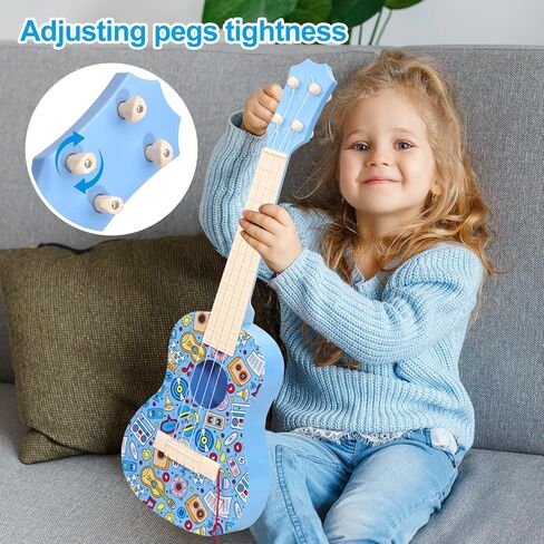 Leeqee 21in Graffiti Consulele Duity Guitar for Kids ، 4 Strings Kids Guitar Duitulele Musical Expressions Learning Teachational Toys with 3 4 5 6 7 8 9 10 11 12 Kids Toddler Boys Girls (Pink) in Kuwait