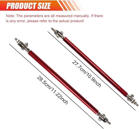 2pcs 8 "-11" قضبان تبختر قابلة للتعديل ، قضبان دعم الشفاه الأمامية للسيارة ، قضبان دعم التعادل في الخائن العالمي المتوافق مع معظم المركبات (أسود) in Kuwait