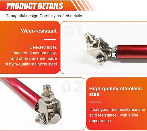 2pcs 8 "-11" قضبان تبختر قابلة للتعديل ، قضبان دعم الشفاه الأمامية للسيارة ، قضبان دعم التعادل في الخائن العالمي المتوافق مع معظم المركبات (أسود) in Kuwait