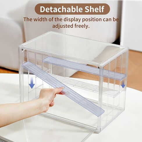 Acrylic Display Case for Collectibles 3 Layer Adjustable Figure Display Case with Magnetic Door Clear Stackable Display Box for Figures Showcase 2Pack in Kuwait