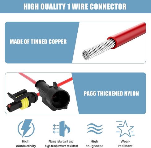 2 Pin Waterproof Wire Connector，18AWG 10cm Male and Female Wire Connector Suitable for Car, Truck, Boat, and Various Applications (5 Pack) in Saudi Arabia