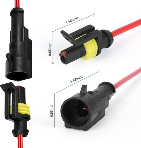 2 Pin Waterproof Wire Connector，18AWG 10cm Male and Female Wire Connector Suitable for Car, Truck, Boat, and Various Applications (5 Pack) in Saudi Arabia