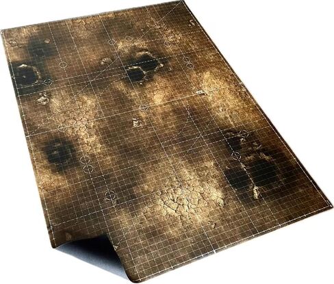 44'' x 60'' Battle Mat Gridded War-Gaming Mat for WH40K, DND, Wargame RPG and Other Tabletop Games - Made of Synthetic Leather, Wasteland Patterned in Kuwait