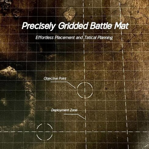 44'' x 60'' Battle Mat Gridded War-Gaming Mat for WH40K, DND, Wargame RPG and Other Tabletop Games - Made of Synthetic Leather, Wasteland Patterned in Kuwait