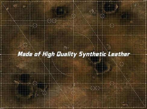 44'' x 60'' Battle Mat Gridded War-Gaming Mat for WH40K, DND, Wargame RPG and Other Tabletop Games - Made of Synthetic Leather, Wasteland Patterned in Kuwait