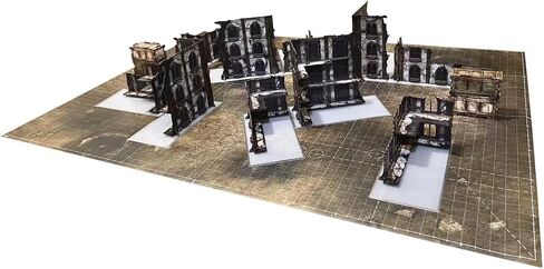 44'' x 60'' Battle Mat Gridded War-Gaming Mat for WH40K, DND, Wargame RPG and Other Tabletop Games - Made of Synthetic Leather, Wasteland Patterned in Kuwait