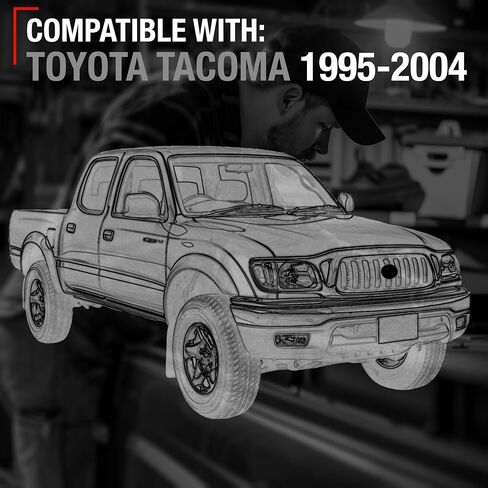 Exterior Front Driver Door Handle Replacement, Upgraded Metal - Compatible with 1995-2004 Toyota Tacoma - Textured Black - OEM 69220-35020, 79344, 91319, TO1310117 in Kuwait