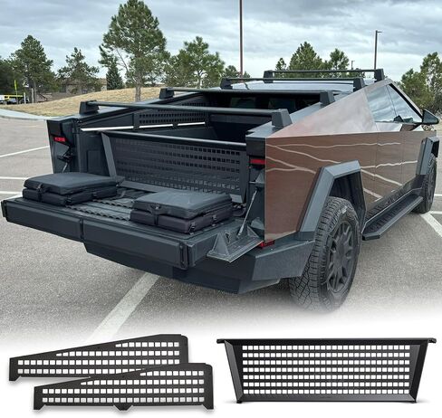 Truck Bed Divider Cybertruck Accessories Cargo Divider Aluminum Molle Panels Enhanced Cargo Storage in Saudi Arabia