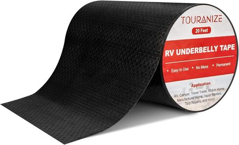 RV Underbelly Material RV underbelly Tape ، 4 '× 20' شريط بطن مرن مقاوم للماء مع لاصق دائم الختم للمنزل المتنقل ، مقطورة سفر العربة ، تصحيح إصلاح المسيل للدموع ، أسود in Saudi Arabia