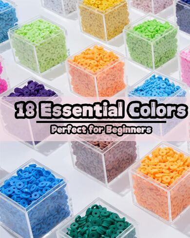 BestNow Clay Beads Bracelet Making Kit 5000 Pcs Friendship Bracelet Kits Flat Beads for Jewelry Making Polymer Heishi Beads Set for Bracelet Necklace DIY Crafts Gift for Girls Ages 6-12 in Kuwait