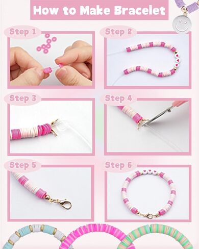 BestNow Clay Beads Bracelet Making Kit 5000 Pcs Friendship Bracelet Kits Flat Beads for Jewelry Making Polymer Heishi Beads Set for Bracelet Necklace DIY Crafts Gift for Girls Ages 6-12 in Kuwait