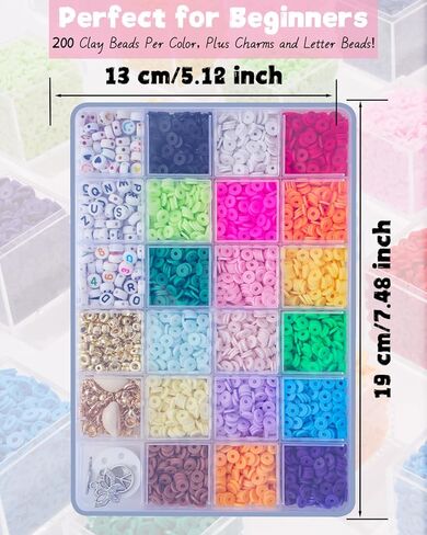 BestNow Clay Beads Bracelet Making Kit 5000 Pcs Friendship Bracelet Kits Flat Beads for Jewelry Making Polymer Heishi Beads Set for Bracelet Necklace DIY Crafts Gift for Girls Ages 6-12 in Kuwait