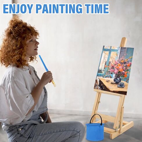 ESRICH 78PCS Acrylic Paint Canvas Set, Watercolor Paint Set, Acrylic Paint Set,Oil Paint Set with Wood Easel,Brushes, Canvases,Panel, Art Painting Supplies Kit for Kids,Students, Artists and Beginner in Kuwait