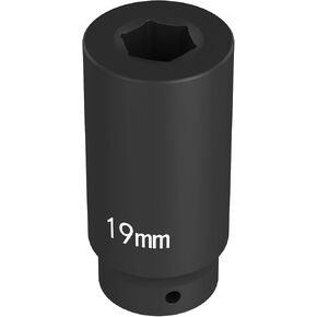 MOKER 19MM أداة التوصيل التوافقي التوافقي لـ Honda - 77080 Crank Bolt Socket ， 3 أضعاف قوة الزخم من مقبس التأثير القياسي ， مقبس الجدار الثقيل