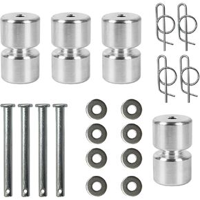 GMNR925 GL1 4 Pack Rollers Parts Washer Pins Rings Replacement for Trailer Tailgate Easy Lift Gate etc Lift Assist (Sliver)