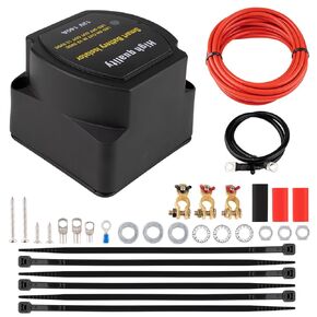 140Amp Smart Dual Battery Isolator Kit, 6mtr 12V, Automatic Dual Battery Isolator Kit, Auto Mode Voltage Sensitive Relay VSR, Fit to RV Marine Car Vehicles Truck Caravan Off-Road Camper Yacht