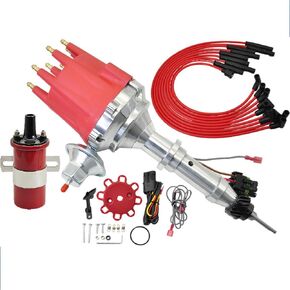 الأداء HEI Distributor W/CAP الطرفي الذكور مع الأسلاك 8 مم ومجموعة من ملفات العلبة 45K مع CAP الطرفي الذكور متوافق مع محركات SCOUT V8 الدولية 1965-1980 266 ، 304 ، 345 ، 392