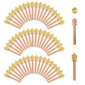 10PCS 1/4" HAVC AC Schrader Access Service Valve 1/4'' SAE x 1/4'' OD x 2.5'' Stem Core AC Refrigeration Kit for Vacuum System Refrigerator Charging (with Plastic Box)