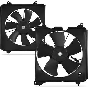 AUTOSAVER88 Engine Radiator Cooling Fan Assembly Set Compatible with 2008 2009 2010 2011 2012 Accord 2.4L L4 Driver and Passenger Side with AC Condenser Fan