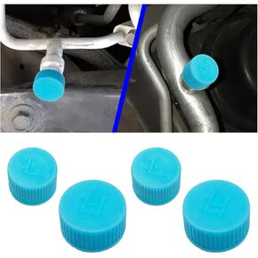 2PCS Car A/C Charging Valve Caps, Leakproof R134a Air Conditioning System Charging Port Caps Replacement, High and Low Pressure Ac Caps Auto A/C Valve Core Caps Seal Kit for Most Cars (2PCS)
