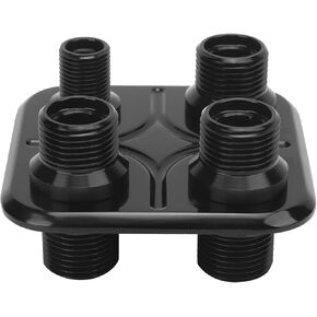 A/C Bulkhead ، Car 4 Port Air Conditioning Bulkhead ، Heater Bulkhead Hose Litting Universal (Black)