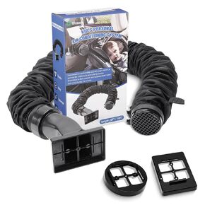 6FT Universal Design Car Air Conditioning System with Square/Round Adapter, Directs Cool Air to The Backseat, Making The Back Seat Cool Again, Fits Most Vehicle Vents, Black