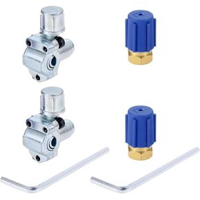 MTSOONING 2 مجموعات A/C مجموعة صمام التحديثية ، BPV-31 صمام ثقب الرصاصة مع تحويل غطاء الغبار (R12 إلى R134A FIT 7/16 بوصة منفذ جانبي منخفض) لنظام مبرد HVAC R12 R22 R502 R134A