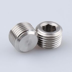 1/8 "BSPT Port Plug Fitting Stainless Steel ، حزمة 2