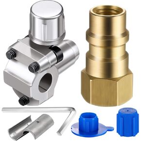 Bullet Piercing Valve Kit with Dust Cap Converts R12 to R134A Fit 7/16 Inch Low Side Port BPV-31 Bullet Piercing Tap Valve Compatible with AP4502525, BPV31D, GPV14, GPV31, GPV38, GPV56, MPV31 (1)