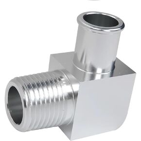 Heater Hose Fitting, Aluminum Alloy Heater Hose Adapeter 90 Degree Connector 1/2in NPT to 5/8in Hose Barb